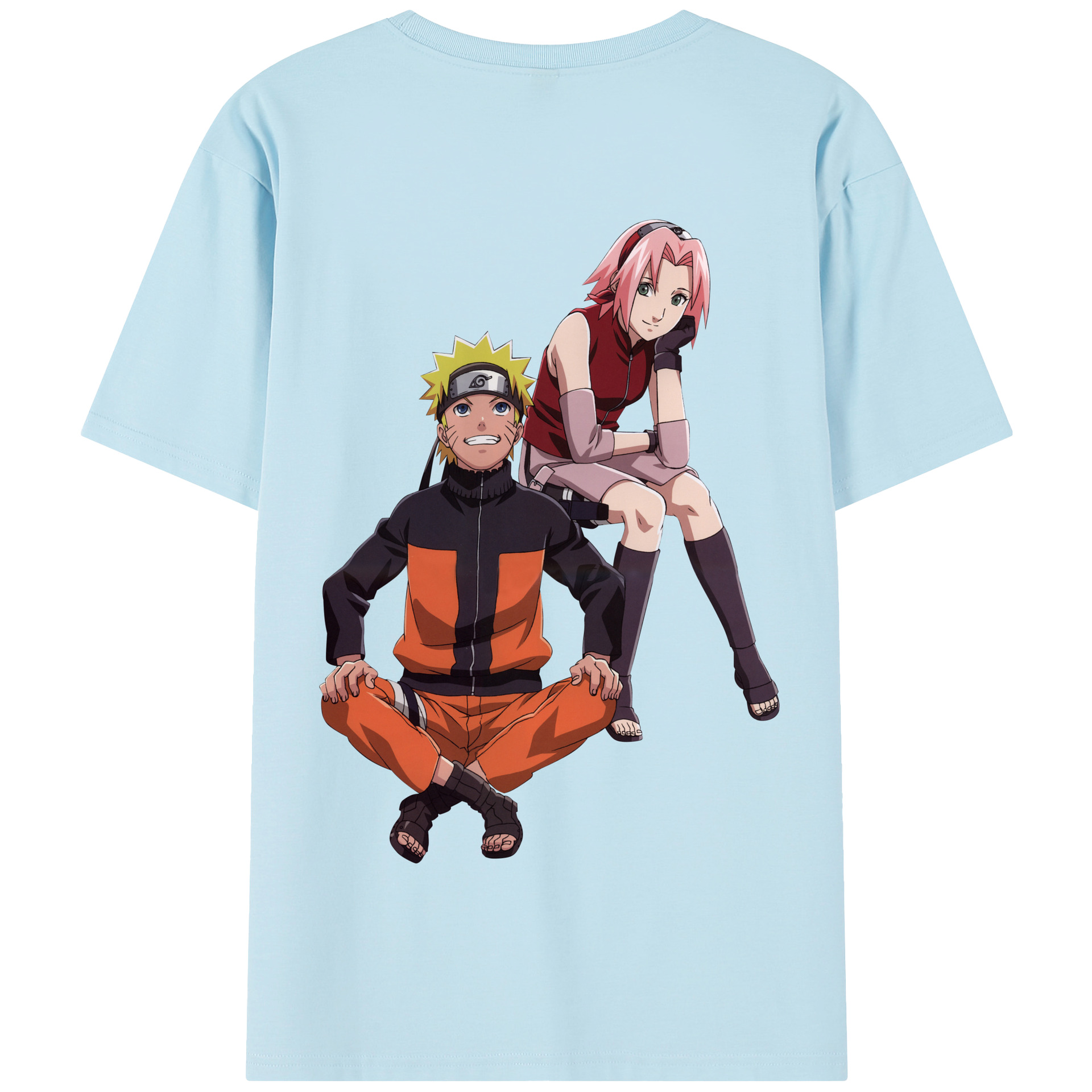 （画像用） NARUTO -ナルト- うずまき ナルト Uzumaki Naruto 綿100％半袖Tシャツ（背面プリント）